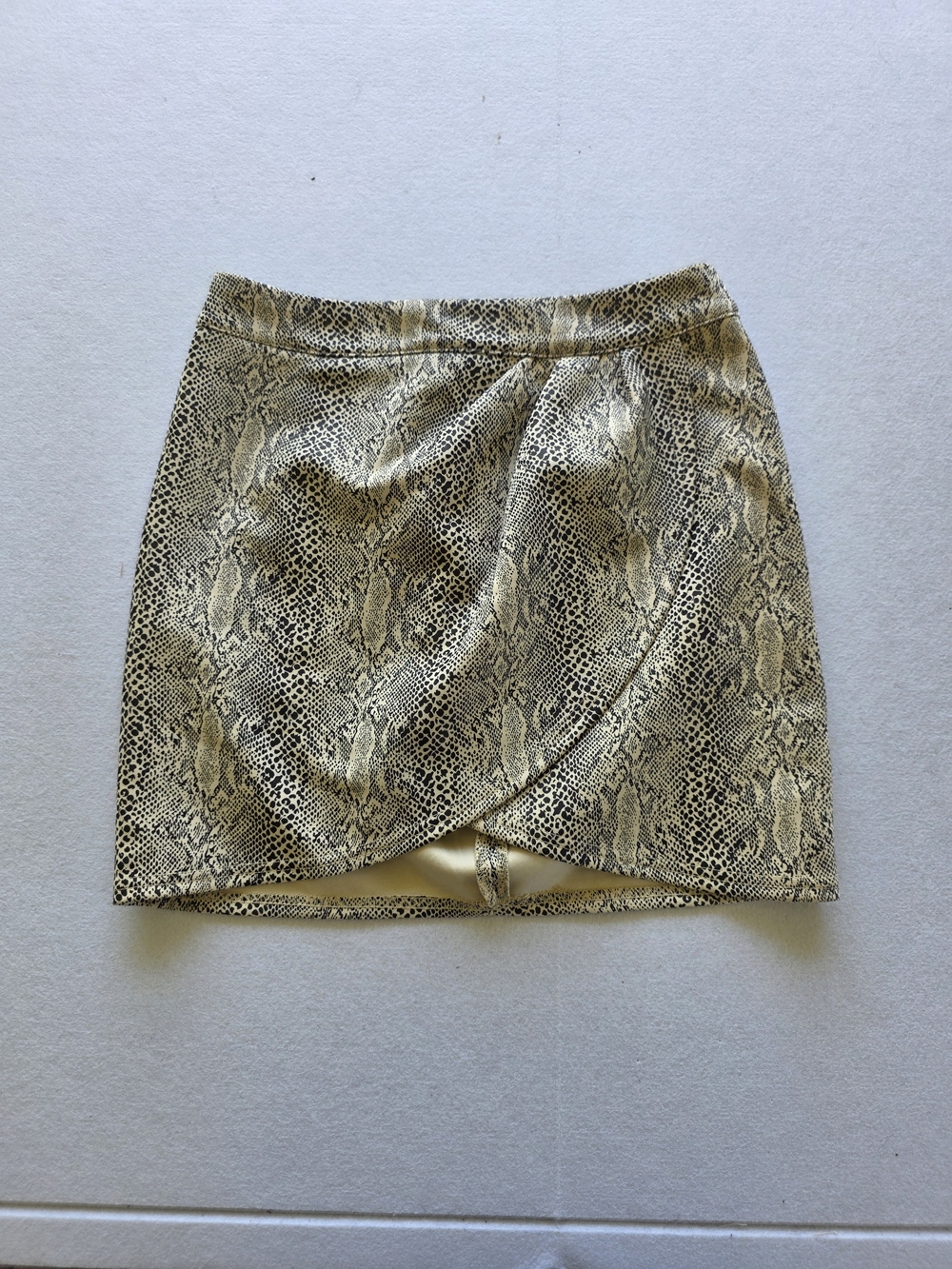 Altar'd State Snake-Print Mini Skirt in Cream and Black